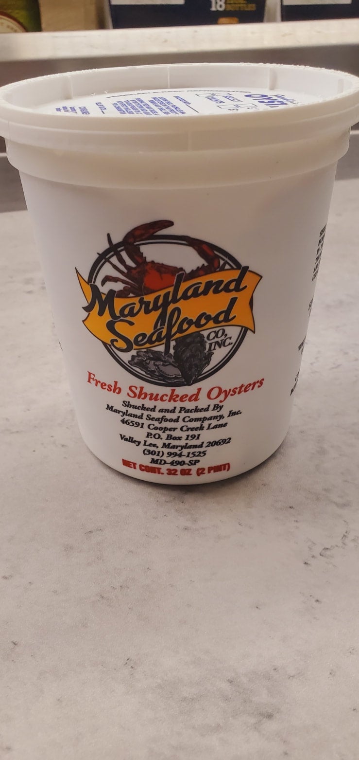 Oysters Quart Shipping WJ Dent & Sons/Chief's Bar